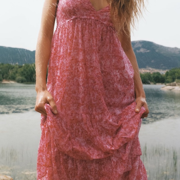 Zara limited edition bohemian floral cotton maxi dress - Picture 2 of 6